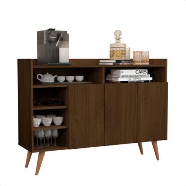 Imagem de Aparador Cantinho do Cafe Bancada 3 Portas Cedro - Celta - Giga Moveis