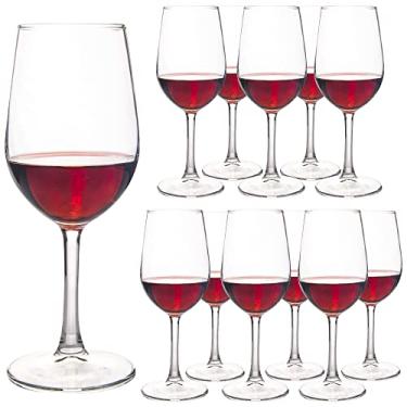 Imagem de HAKEEMI Conjunto de 12 taças de vinho tinto branco de 355 ml, transparente, lavável na lava-louças