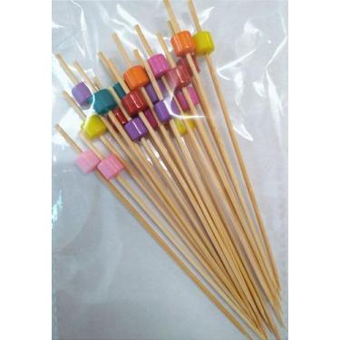 Imagem de Palito em Bambu p/ petiscos  - 20 un  - Ref. HA019 -  12 cm - Silver F