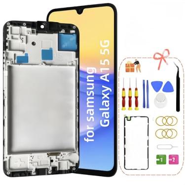 Imagem de Tela de substituição Galaxy A15 5G para Samsung A15 LCD sensível ao toque com kits de ferramentas de moldura SM-A156U SM-A156P SM-A156W A156M 6,5 polegadas (sem impressão digital)