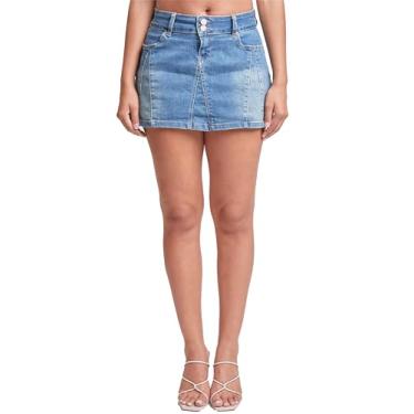 Imagem de YMI Jeans micro saia jeans feminina, Azul olímp, 13 Short