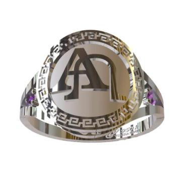 Imagem de Anel de Formatura Teologia em Prata 950K - Vieira Cruz Joias, Prateado