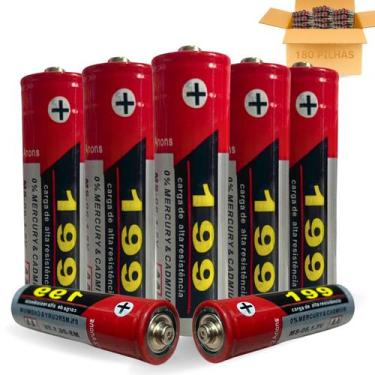 Imagem de Kit 180 Pilhas AA Ou AAA 1,5v Normal E Palito Alta Duração - Europio