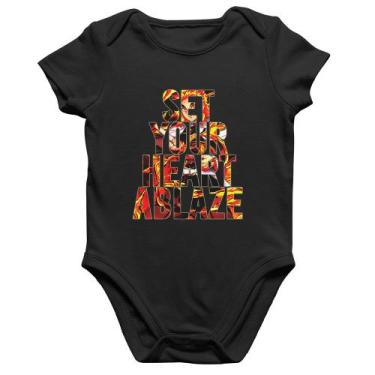 Imagem de Body Bebê Algodão Set your heart ablaze - Foca na Moda, Preto, P