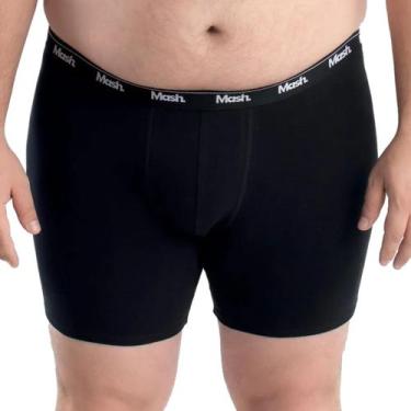 Imagem de Cueca Mash Boxer Cotton Basic Tamanhos Especiais - 071.40, Preto, XGG