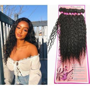 Imagem de Cabelo Bio Vegetal Cacheado Dsoar Hair 60-75cm 300g 8 Pcs - oem