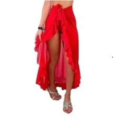 Imagem de Saida De Praia Longa Canga De Amarrar Pareô Escolha a Cor - M & K Shop