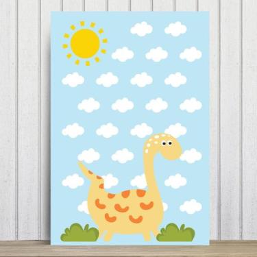 Imagem de Placa Decorativa MDF Infantil Dinossauro Baby 2 Amarelo - Quartinhos