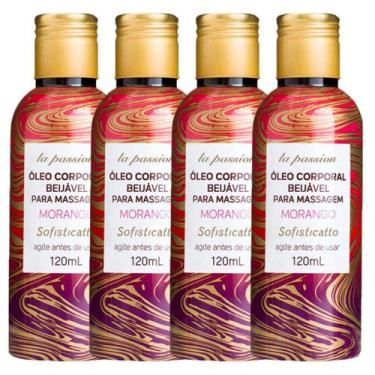 Imagem de Óleo De Massagem Beijável Sensual Morango (4 unidades) - Sofisticatto