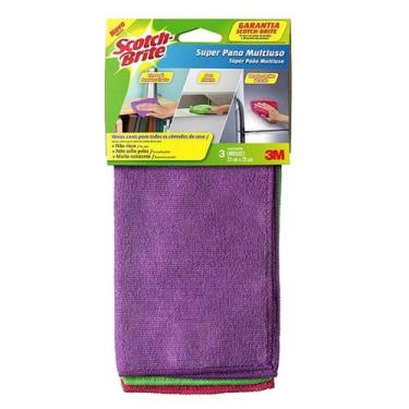 Imagem de 3 Super Panos Microfibra Resistentes 29X29cm Não Risca - 3M