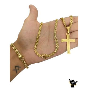 Imagem de Kit Cadeado Duplo 5mm - Banhado a ouro 18k - ToJoia18k