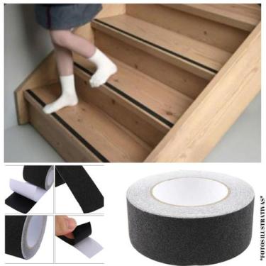 Imagem de Fita Antiderrapante Rampa Escada Piso 50mm X 40mts Preto - CASA NISSI 