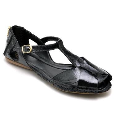 Imagem de Sandalia Feminina Ipê Mulato Couro Rasteirinha Artesanal Ortopedica 78