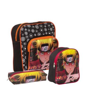 Imagem de Mochila Infantil Naruto Masculina Costas Reforçada Preta - TOYS 2U