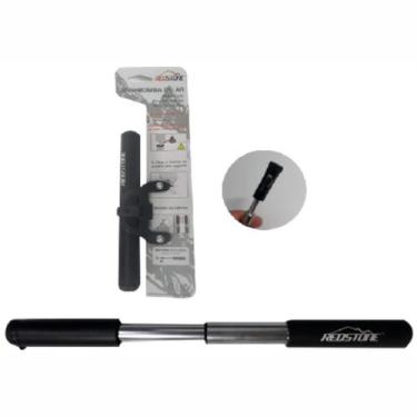 Imagem de Mini Bomba Bike Pump de Alumínio 25 x 191mm Preta Bico Fino/Grosso Red
