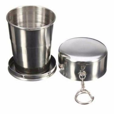 Imagem de 25 Chaveiro De Copo Retrátil Dobrável De Aço Inox 150ml - oem