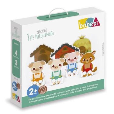 Imagem de Brinquedo de Madeira  Dedoche Três Porquinhos - Babebi