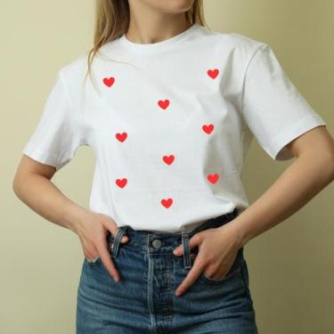 Imagem de T-Shirt Feminina Blusa Feminina Blusinha Estampada Coração - Time Look