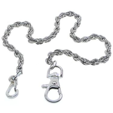 Imagem de watchvshop Correntes de relógio de bolso, corrente Albert, corrente de corda prateada com fecho giratório lagosta FC74, Prata, Art Déco