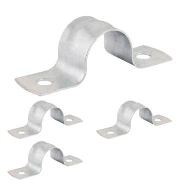 Imagem de Kit 4 Abraçadeira Tipo U De Aço Fixação De Canos Tubos 1" 32mm - Brico