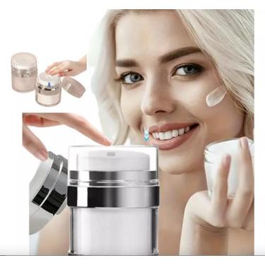 Imagem de Frasco Creme Vácuo Bomba Pump Recarregável Kit 2 Pç   - JM ONLINE