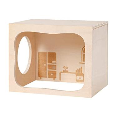 Imagem de Tafit Hamster Hideout Wooden House Chamber Small Animals Pets Tunnel Exploring Toys Secret Peep Shed for Dwarf Hamsters, Syrian Hamsters, Gerbils, Hedgehogs, Rats, Mice (Study Room)