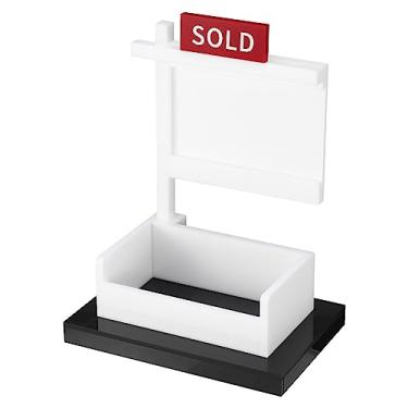 Imagem de FRIUSATE Suporte de cartão de visita imobiliário display vendido sinal para corretor de imóveis desktop corretor de imóveis suporte de cartão de visita agente de armazenamento recepção de escritório