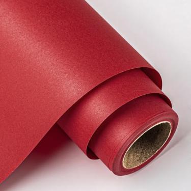 Imagem de MAYPLUSS Rolo de papel kraft vermelho - Mini rolo - papel reciclável de 43 cm x 10 m (46,8 m²) perfeito para embrulho de presente, artesanato, embalagem de mudança, papel de embrulho de Natal
