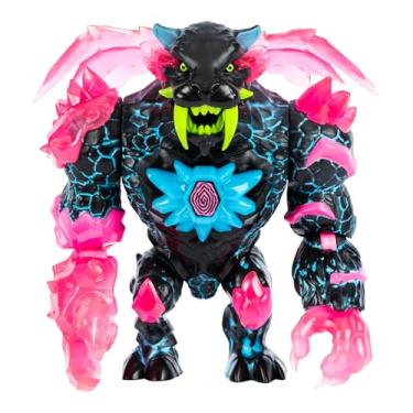 Imagem de MrBeast Lab Boneco de colecionador Apex Beast Neon Panther, com 16,5 cm de altura, com detalhes extremos, embalagem premium, 13 pontos de articulação e mandíbula