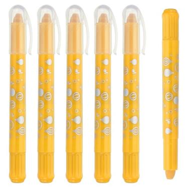 Imagem de PATIKIL Giz de cera de gel aquarela, 6 peças de giz de cera laváveis para colorir, desenhar, pintar, tom dourado