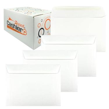 Imagem de Envelope de livreto 500 Cashier Depot 15,24 cm x 23 cm, branco resistente, 10,9 kg, aba de goma, 500/caixa