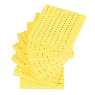 Imagem de Vanpad Notas adesivas forradas 7,5 x 7,6 cm, almofadas autoadesivas pautadas laranja brilhante, fáceis de colocar para casa, escritório, caderno, 8 blocos/pacote