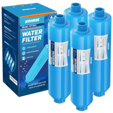 Imagem de Kohree RV Marine Filtro de água em linha, certificação NSF, mangueira de água para acampamento de jardim, acessórios de filtro KDF para barco, trailer, jardinagem, trailer, motorhome-4 pacotes