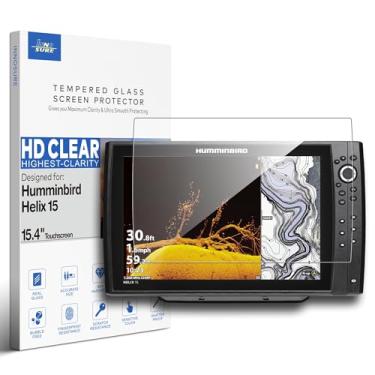 Imagem de INNOSURE Protetor de tela de vidro temperado premium projetado para Humminbird Helix 15 Fish Finder G4 15,4 polegadas CHIRP MEGA SI+ GPS G4N Acessórios de tela sensível ao toque 38.1 cm 9H (HD Clear)
