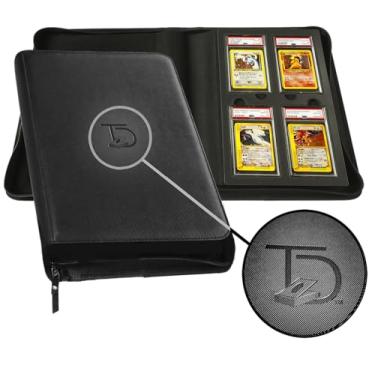 Imagem de TopDeck ligante de lajes | pasta de cartão psa 28 | armazenamento premium inovador para cartões graduados | álbum de colecionador para exibição e organização seguras | pokemon/magia/one piec