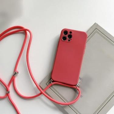 Imagem de Capa de telefone de silicone com alça de colar crossbody para Xiaomi 11T Mi 6x 8 9 SE A2 11i 11X Pro 11 Lite 5G CC9 Mix 2s 3 4,H vermelho,Para Mi 6X (MiA2)