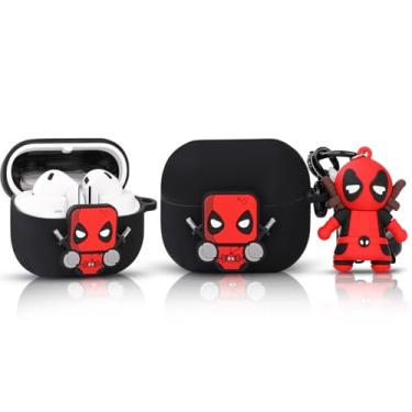 Imagem de XMBYGY Capa para Samsung Galaxy Buds 3 e para fones de ouvido Galaxy Buds 3 Pro com boneca e mosquetão, capa protetora de silicone à prova de choque com design de desenho animado para homens, mulheres