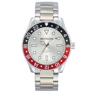Imagem de Miykon Relógios de mergulho masculinos | Relógio analógico esportivo casual masculino com pulseira de aço inoxidável polido iônico | Ponteiros luminosos, vidro resistente a arranhões, quartzo japonês,