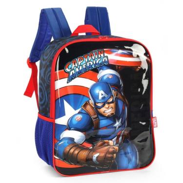Imagem de Mochila De Costas Infantil Escolar Passeio Capitão America