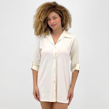 Imagem de Saída de Praia Alto Giro Camisão Manga 3/4 Feminina-Feminino