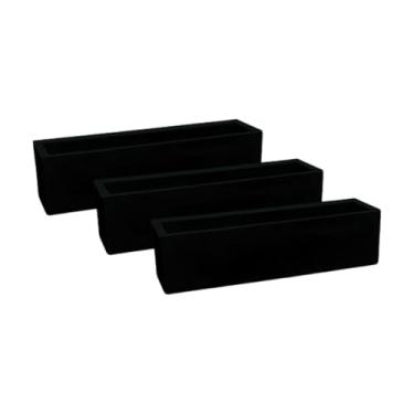 Imagem de KIT 3 Vasos Para Plantas Jardineira Polietileno Cachepot Floreira 57cm Decoração (Preto Fosco)