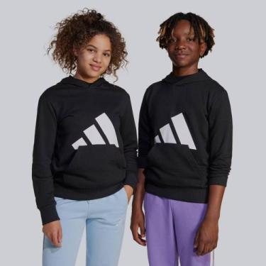 Imagem de Moletom Adidas Big Logo com Capuz Juvenil Preto, 8 ANOS