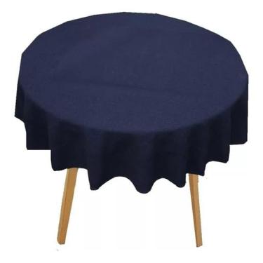 Imagem de Genérico, Toalha Mesa Redonda D Veludo Jogos Baralho Azul 1,40 Mts Nome do desenho:Liso;Cor:Azul-marinho