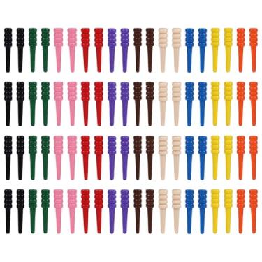 Imagem de 80pcs Cribbage Pegs, Wooden Cribbage Board Pegs Fit 1/8 Inch Holes Easy Grip Game Pins with a Tapered Design for Traditional Cribbage Board Game Accessories (10 Colors)