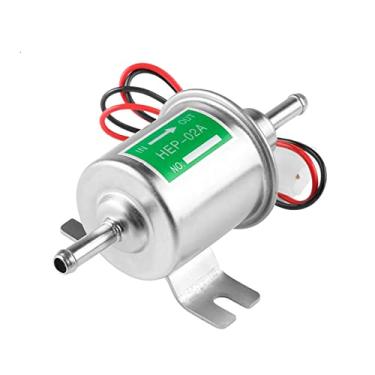 Imagem de Bomba de combustível de baixa pressão universal gasolina bomba de combustível elétrica HEP-02A 12V parafuso de fixação para carro, carburador, motocicleta, ATV, bomba de combustível diesel (prata)