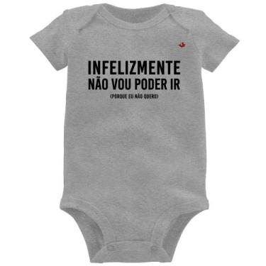 Imagem de Body Bebê Infelizmente não vou poder ir - Foca na Moda, Cinza, GG