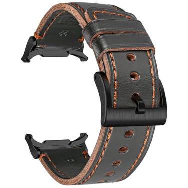 Imagem de Pulseira de substituição de couro vintage de chifre compatível com Samsung Galaxy Watch Ultra (2025/2024), para Galaxy Watch 7 Ultra, 47 mm/Watch 8 Ultra, masculina e feminina