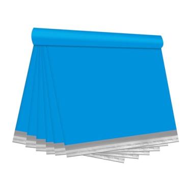 Imagem de TRAEKESYI 100 envelopes de poliéster azuis, 25 x 33 cm, autovedantes, à prova d'água, resistentes a rasgos, ideais para envio de roupas, livros, acessórios e pequenos eletrônicos"