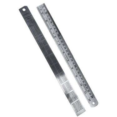 Imagem de Régua Metal Leve De Aço Inoxidável Tamanho 30 cm Profissional Escolar 