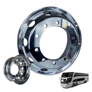 Imagem de Roda de Aluminio Alcoa P/Onibus Auto Brilho Original 22,5 x 8,25